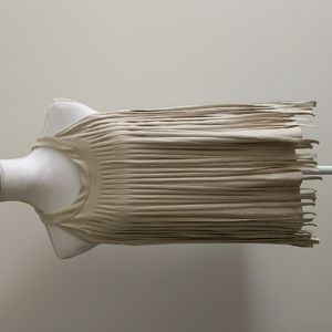 Chico's Beige Fringe Faux Suede Tank Top Size 2 Large